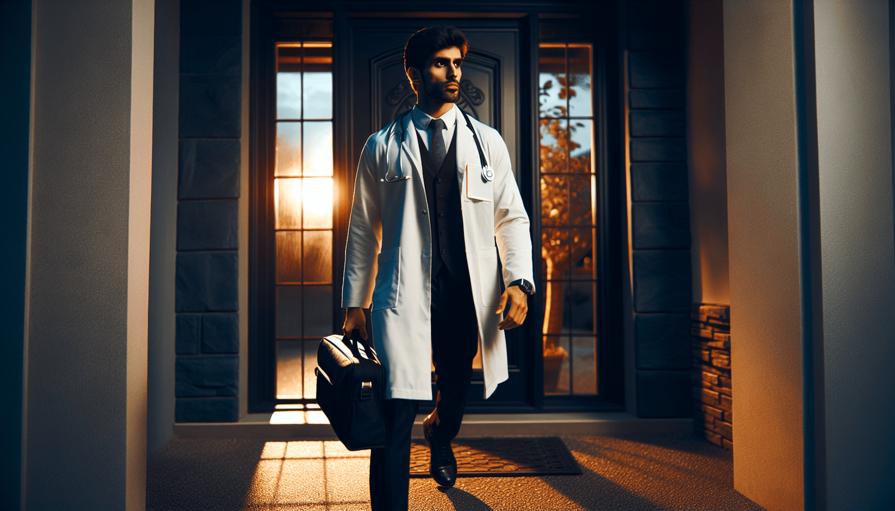 Médico especialista realizando visita domiciliaria